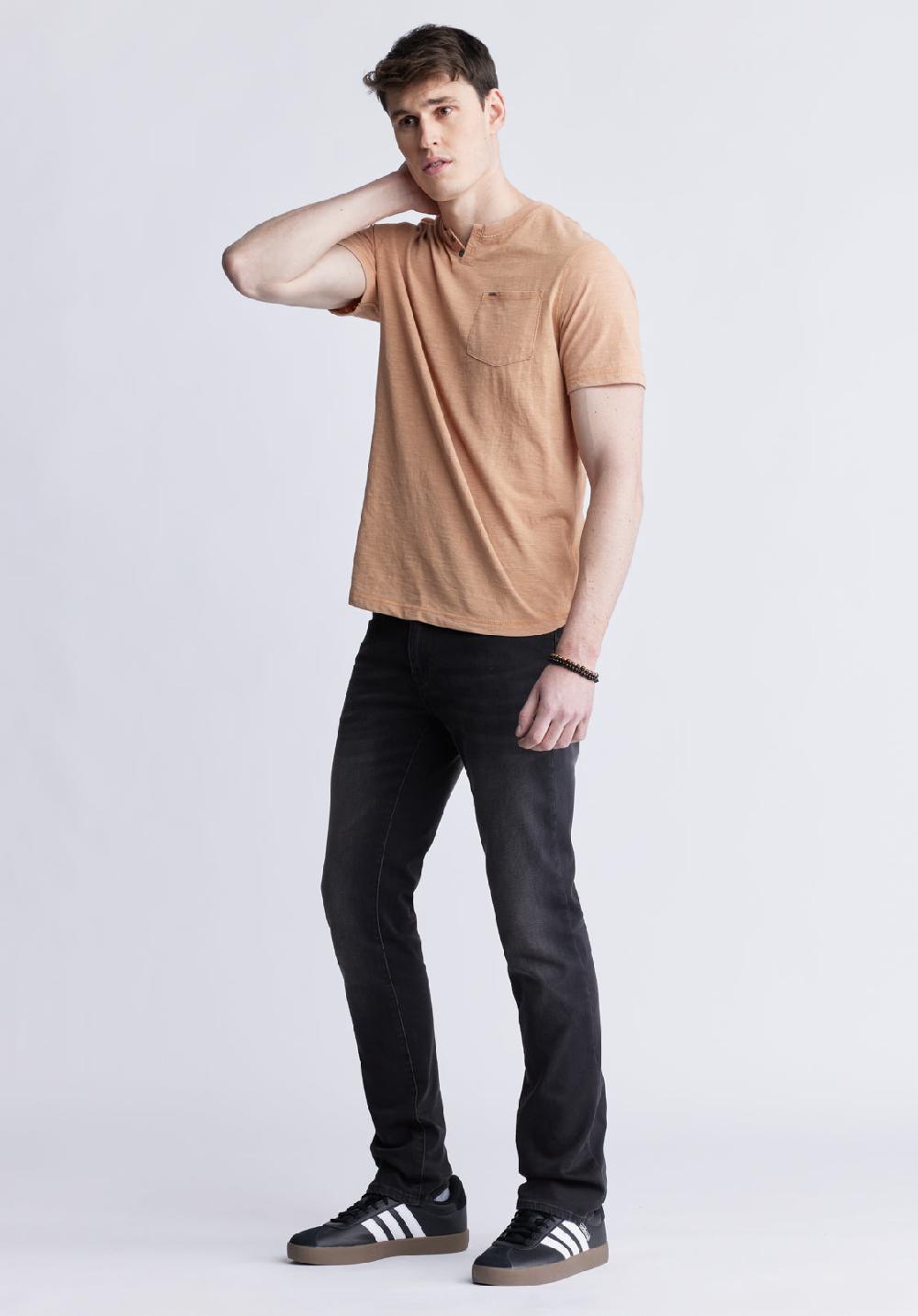 Buffalo David Bitton Kadya Short Sleeve Men's Henley Tan