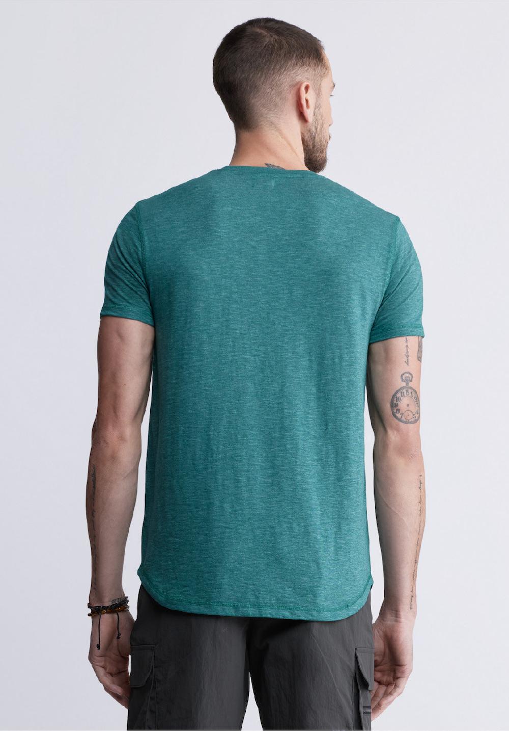Buffalo David Bitton Kadyo Men's Pocket Henley Top In Aventurine Green