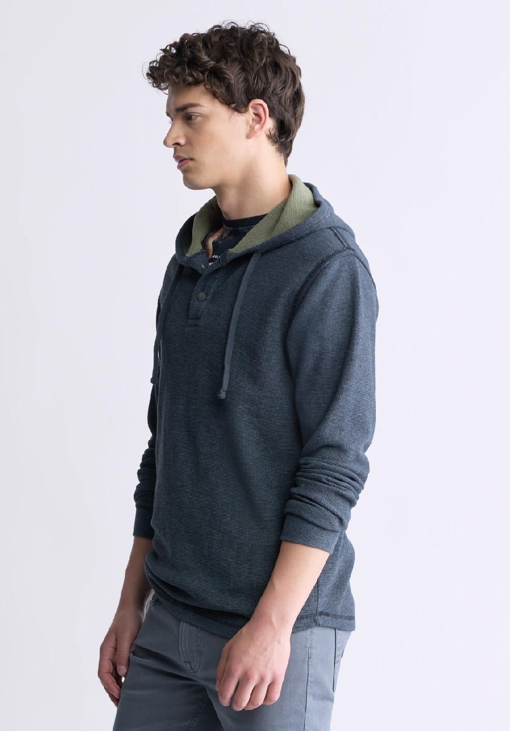 Buffalo David Bitton Kafom Men's Hooded Long-Sleeve Top Black