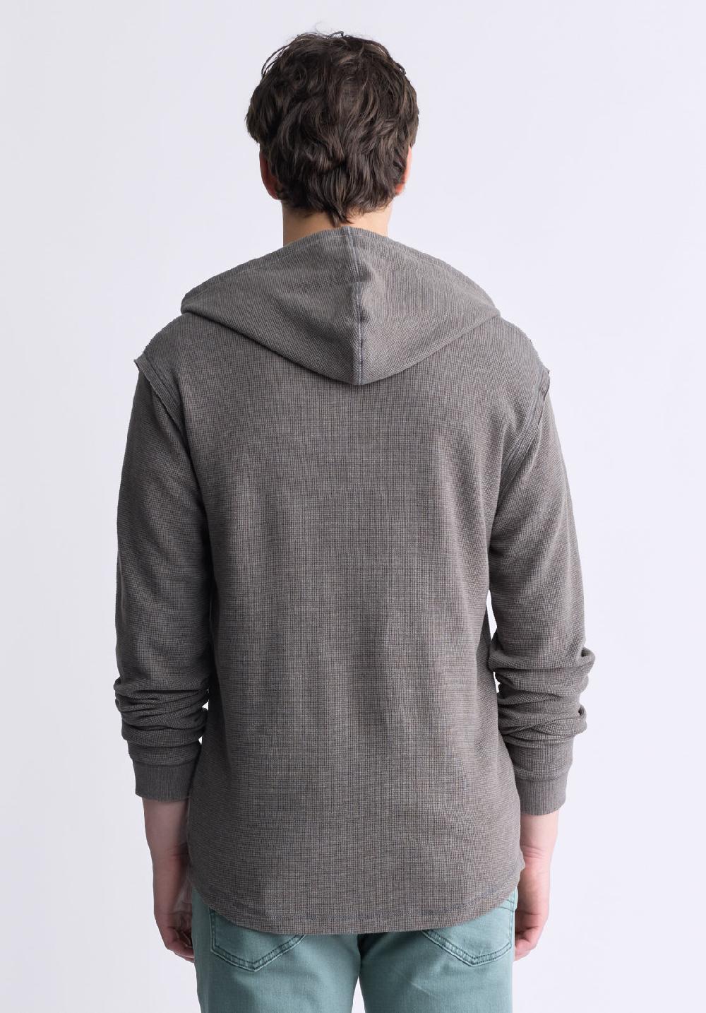 Buffalo David Bitton Kafom Men's Hooded Long-Sleeve Top Chocolate