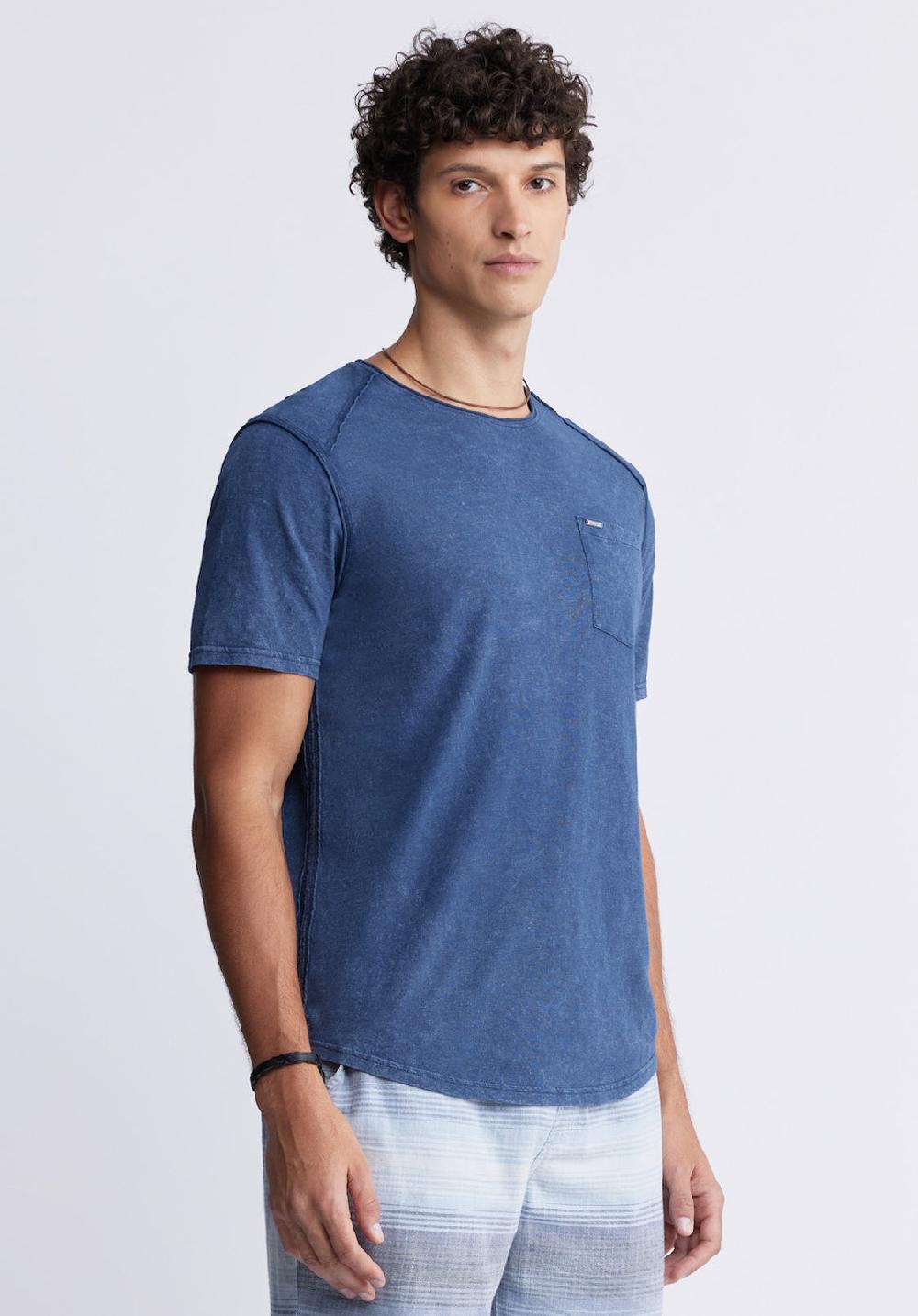 Buffalo David Bitton Kamizo Men's Pocket T-shirt In Whale Blue
