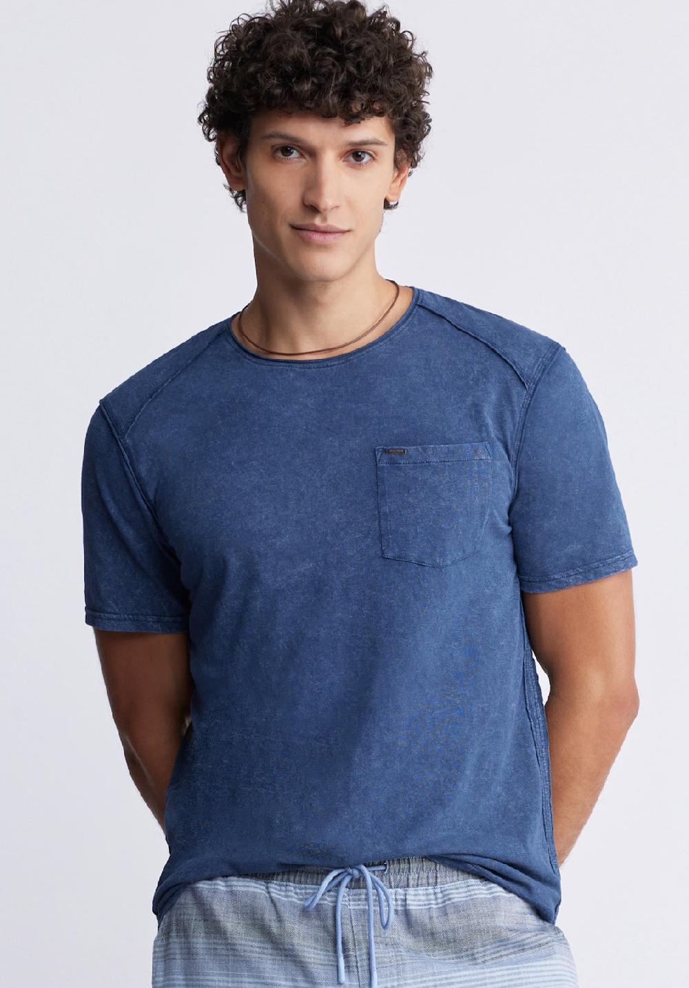 Buffalo David Bitton Kamizo Men's Pocket T-shirt In Whale Blue