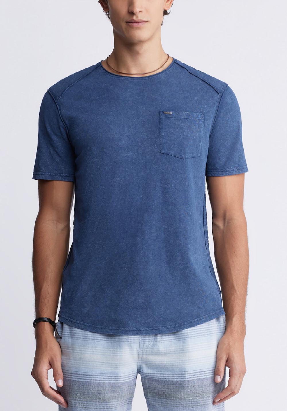 buffalo david bitton Kamizo Men's Pocket T-shirt in Whale Blue