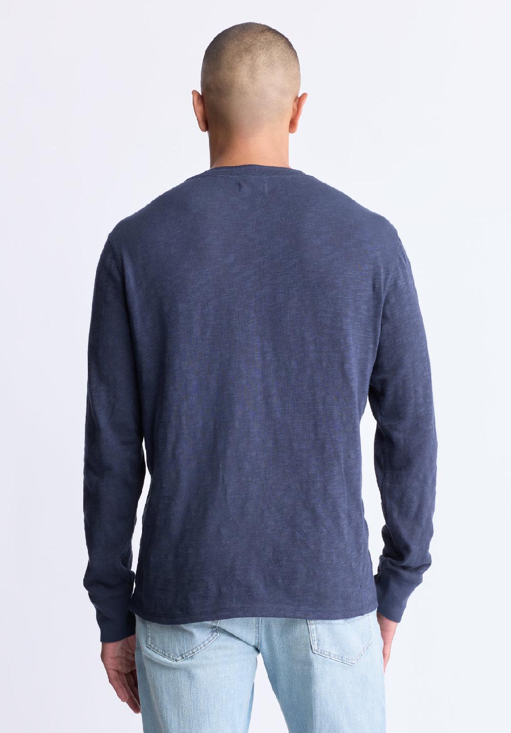 Buffalo David Bitton Kandid Men's Long-Sleeve Henley Top Midnight Blue