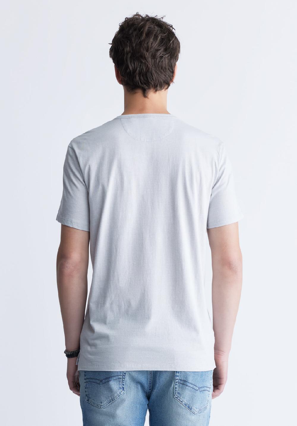 Buffalo David Bitton Kandy Men's Short Sleeve Henley Light Grey