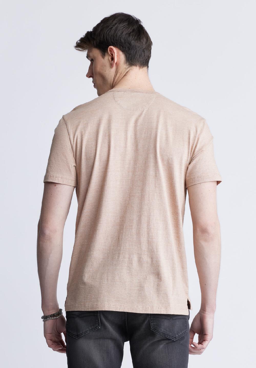 Buffalo David Bitton Kandy Men's Short Sleeve Henley Tan