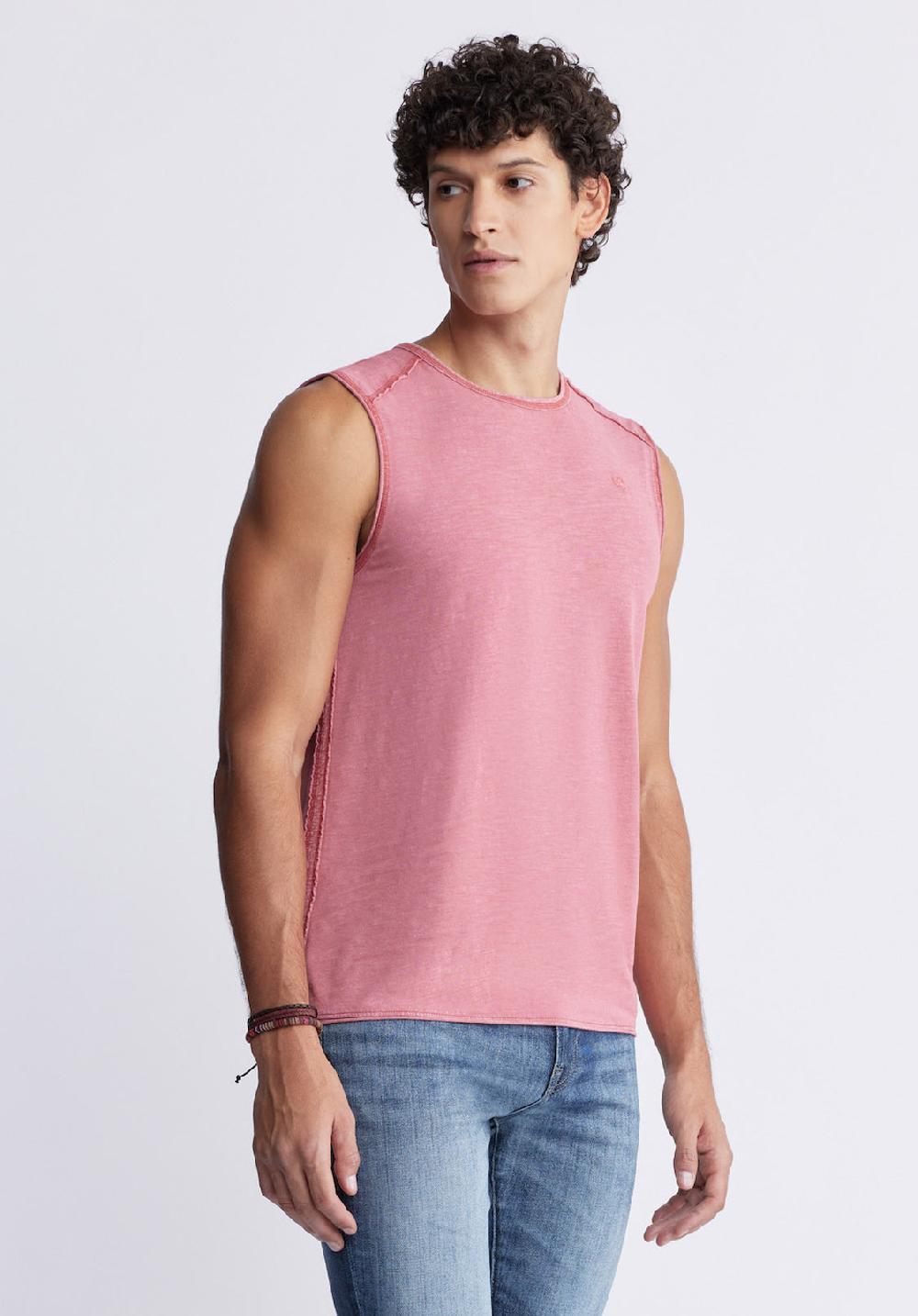 Buffalo David Bitton Karmola Men's Sleeveless Shirt In Mineral Red