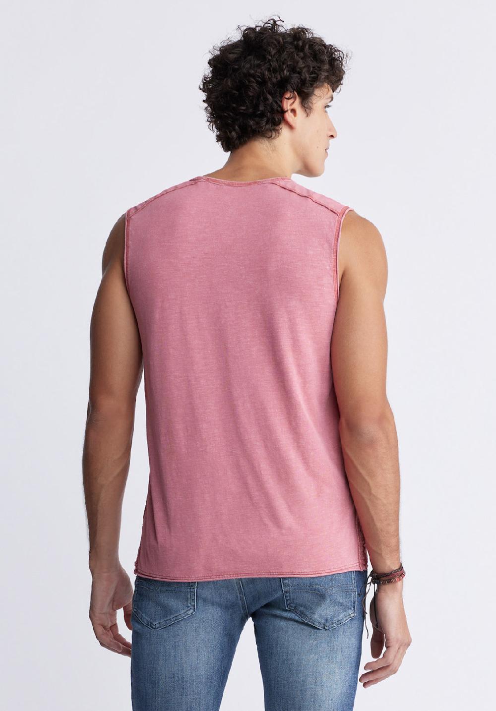 Buffalo David Bitton Karmola Men's Sleeveless Shirt In Mineral Red