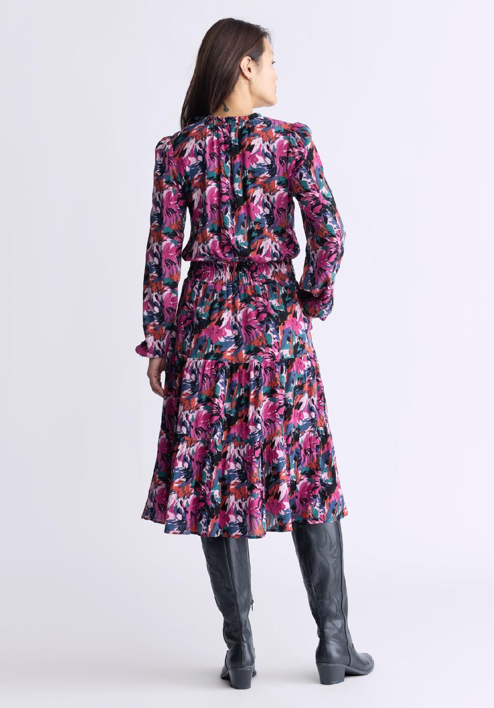 Buffalo David Bitton Karrigan Women's Long-Sleeved Midi Dress Pink Floral