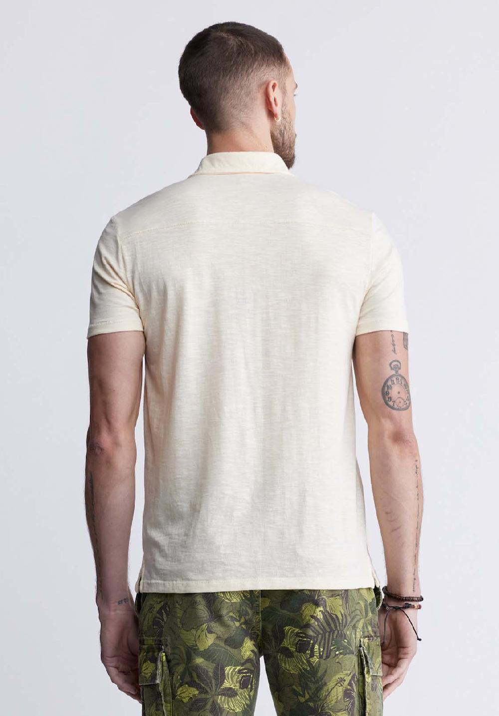 Buffalo David Bitton Kasper Men's Short Sleeve Polo In Whitecap Grey