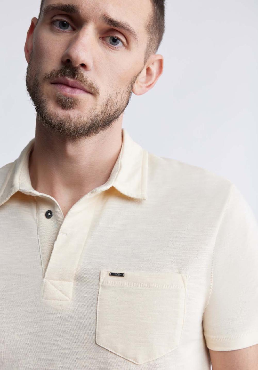 Buffalo David Bitton Kasper Men's Short Sleeve Polo In Whitecap Grey