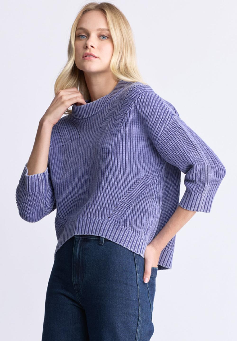 Buffalo David Bitton Kassanda Women's 3/4 Sleeve Knit Sweater Blue