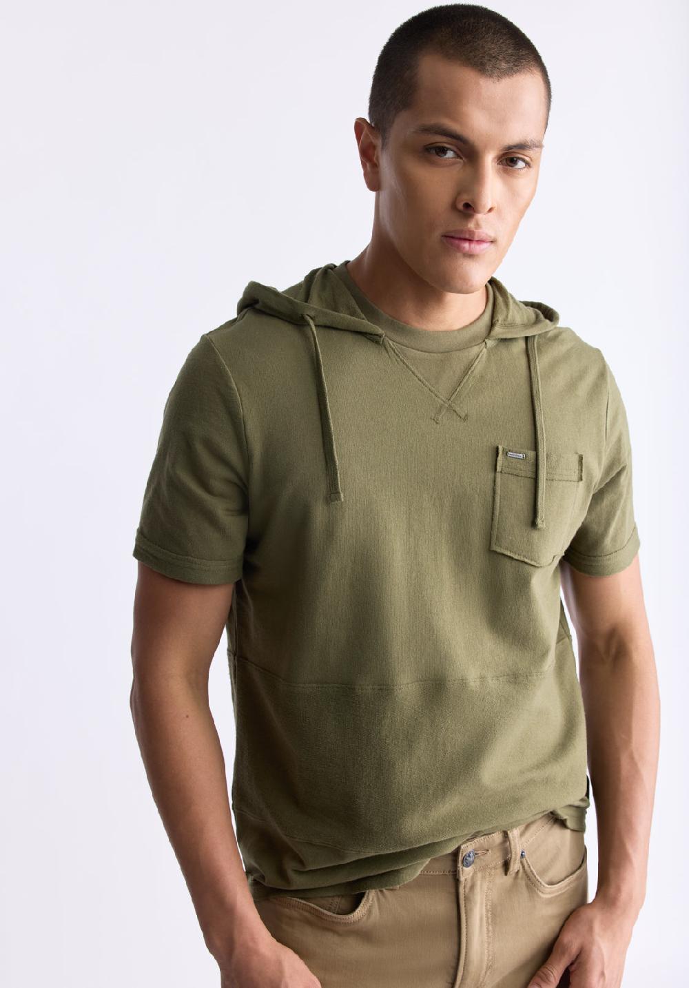Buffalo David Bitton Katoni Men's Short-Sleeve Hooded T-Shirt Burnt Olive