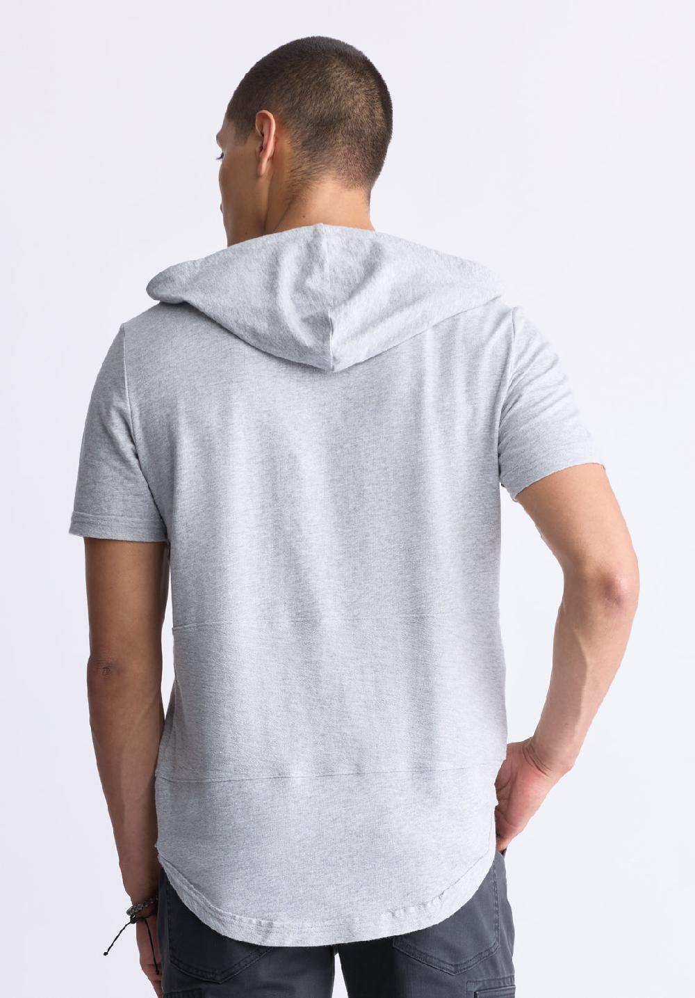 Buffalo David Bitton Katoni Men's Short-Sleeve Hooded T-Shirt Heather Grey