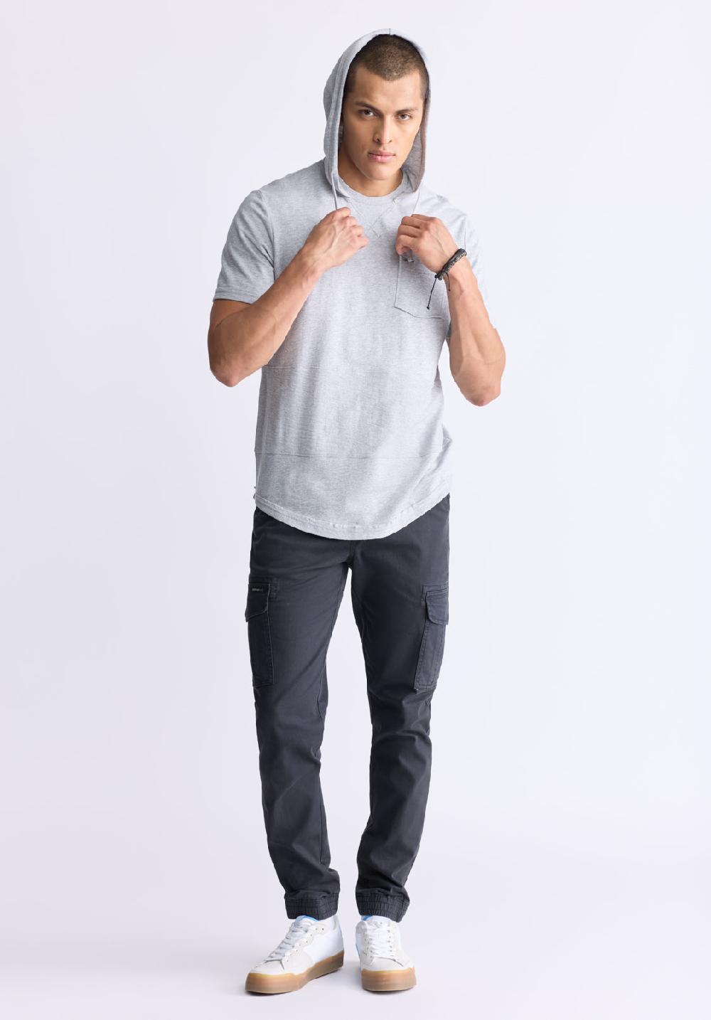 Buffalo David Bitton Katoni Men's Short-Sleeve Hooded T-Shirt Heather Grey
