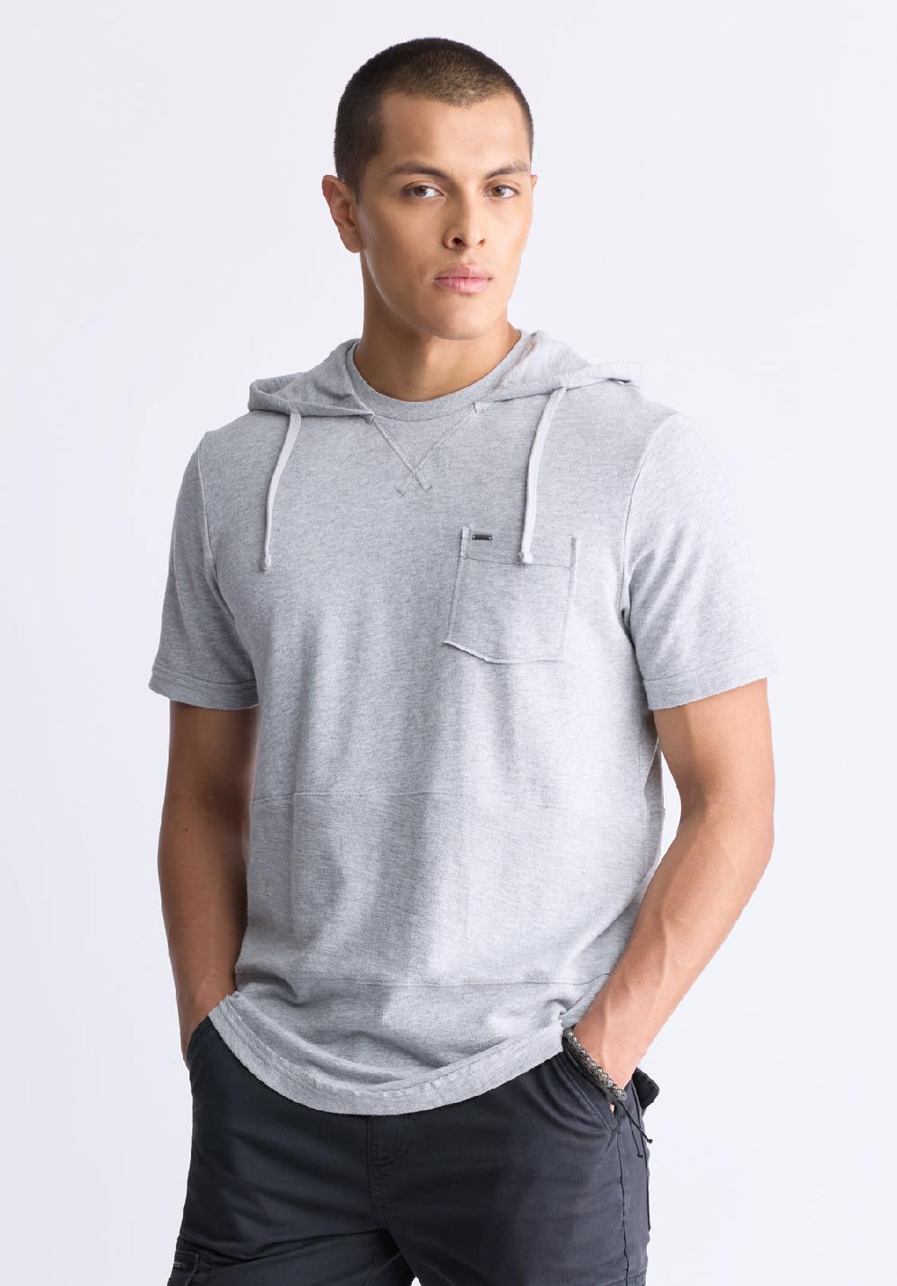 Buffalo David Bitton Katoni Men's Short-Sleeve Hooded T-Shirt Heather Grey