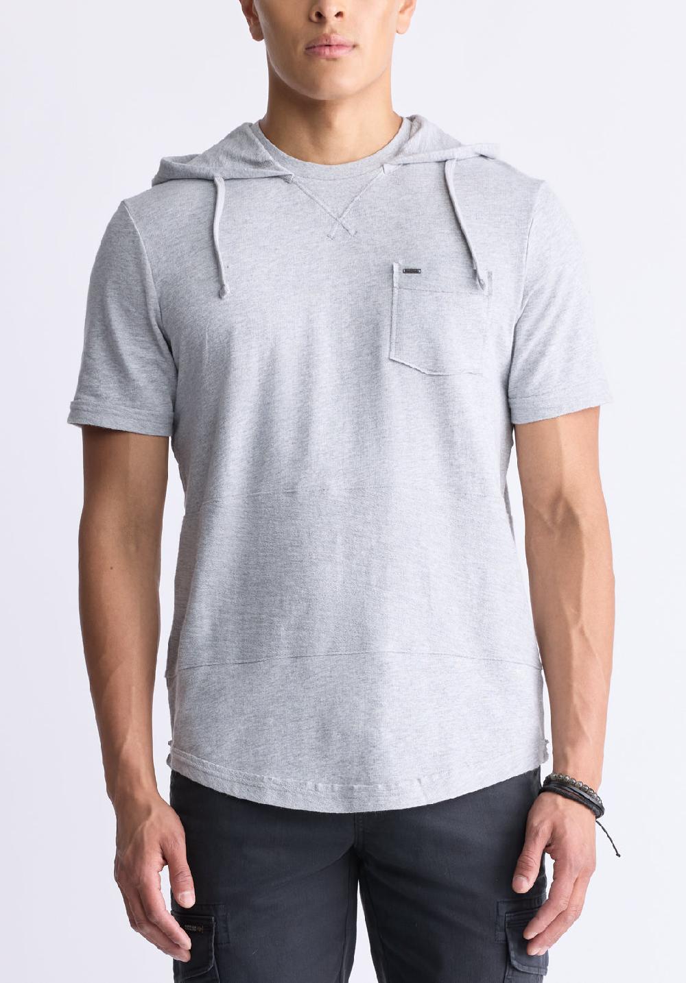 Buffalo David Bitton Katoni Men's Short-Sleeve Hooded T-Shirt Heather Grey