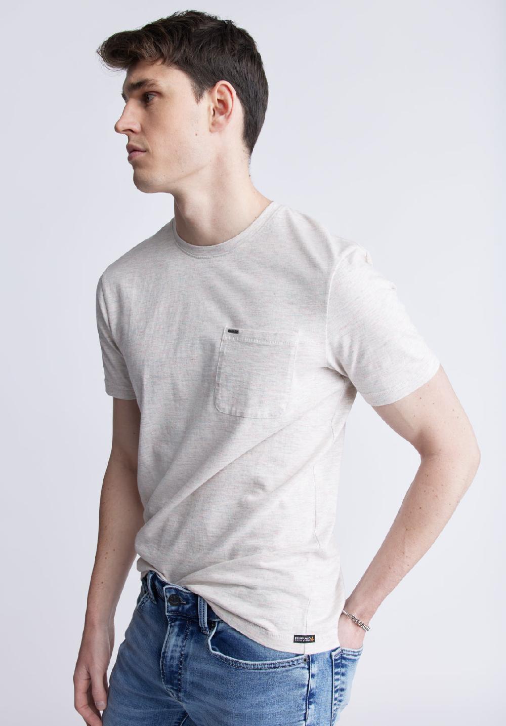 Buffalo David Bitton Kennel Men's T-shirt With Pocket Light Heather Pink