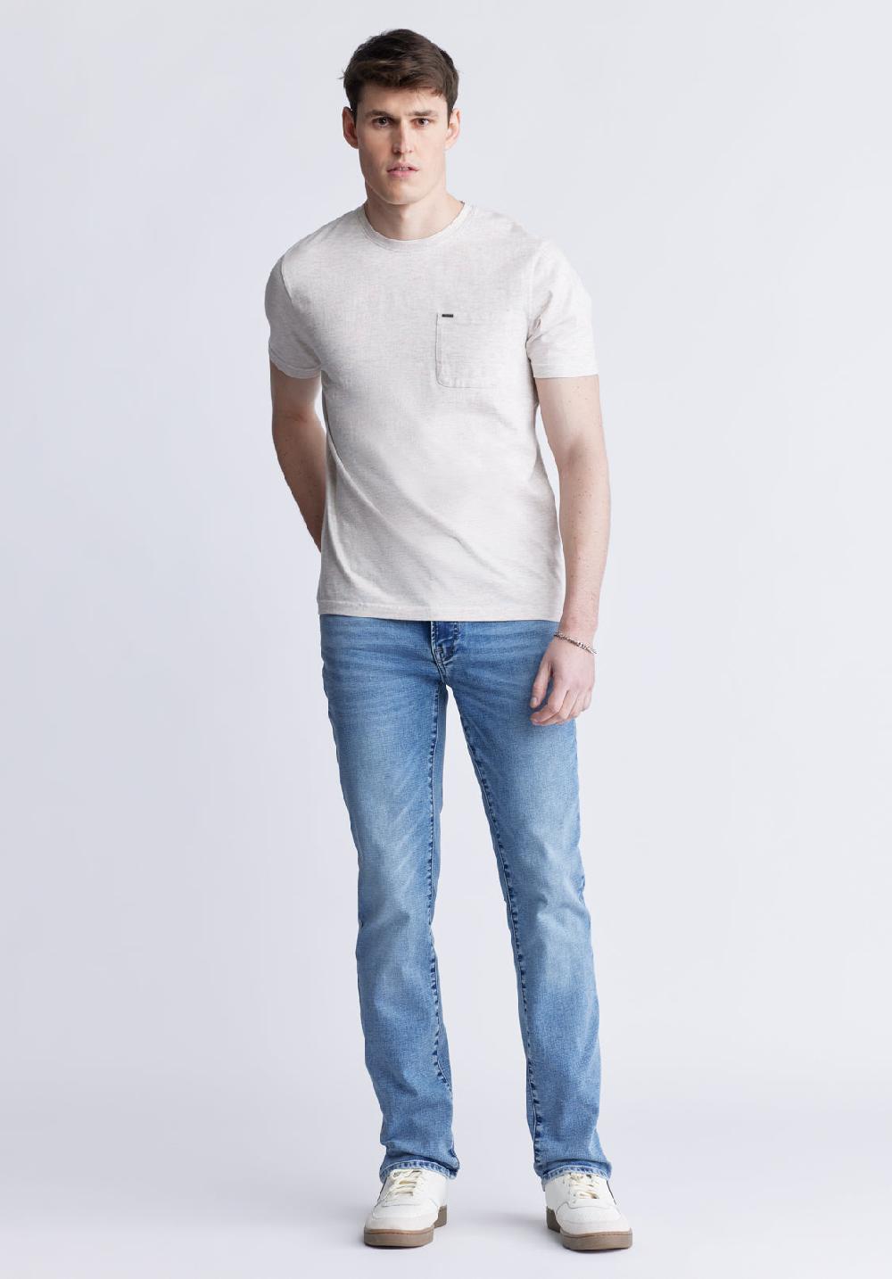 Buffalo David Bitton Kennel Men's T-shirt With Pocket Light Heather Pink