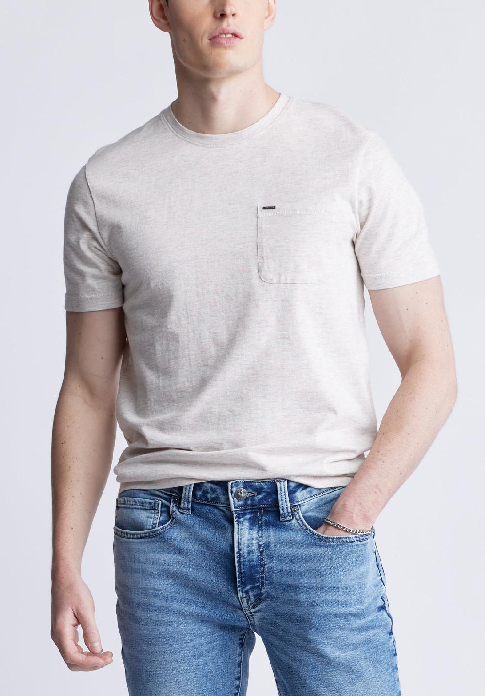 Buffalo David Bitton Kennel Men's T-shirt With Pocket Light Heather Pink