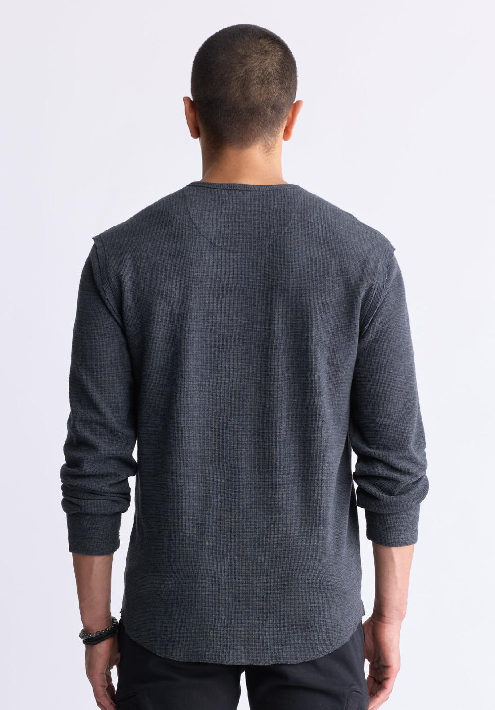 Buffalo David Bitton Kipato Men's Long-Sleeve Henley Top Black
