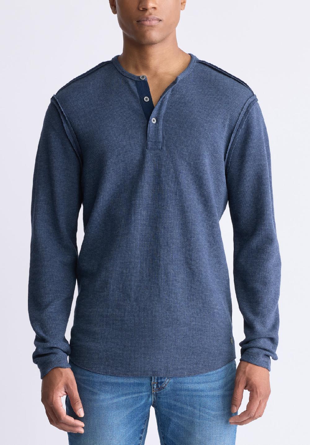 buffalo david bitton Kipato Men's Long-Sleeved Henley Top Whale
