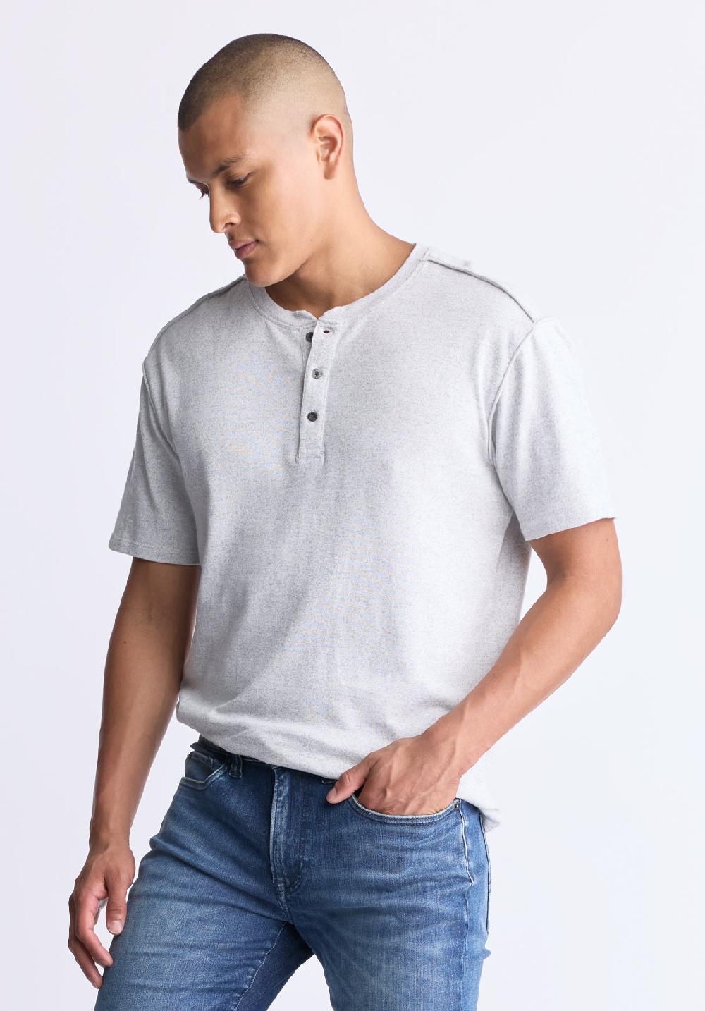 Buffalo David Bitton Kitfom Men's Short-Sleeve Henley Top Heather Grey