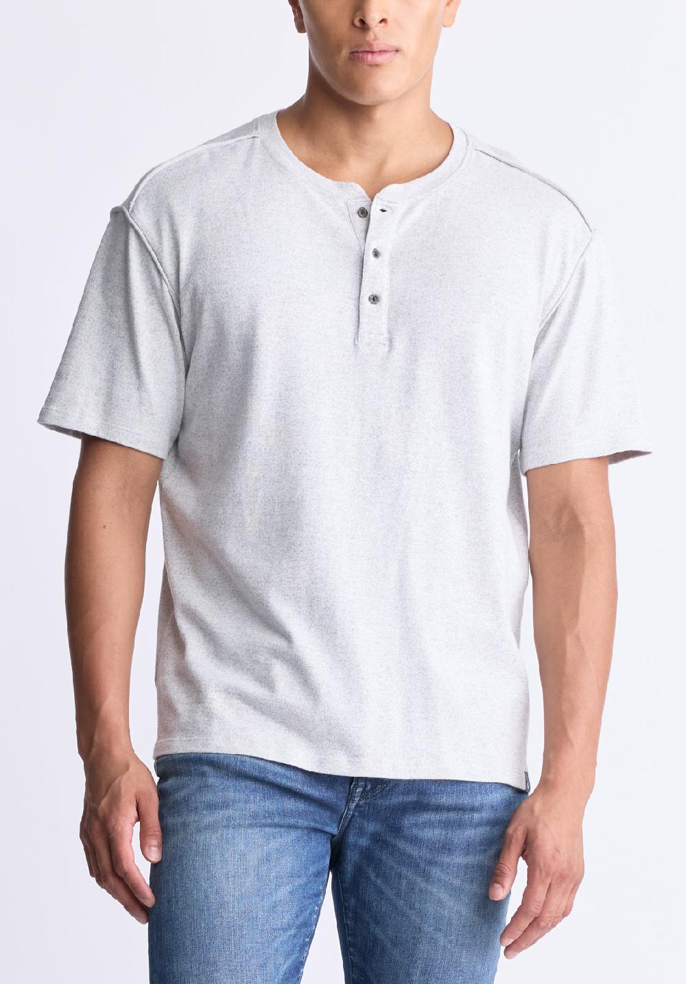 buffalo david bitton Kitfom Men's Short-Sleeve Henley Top Heather grey