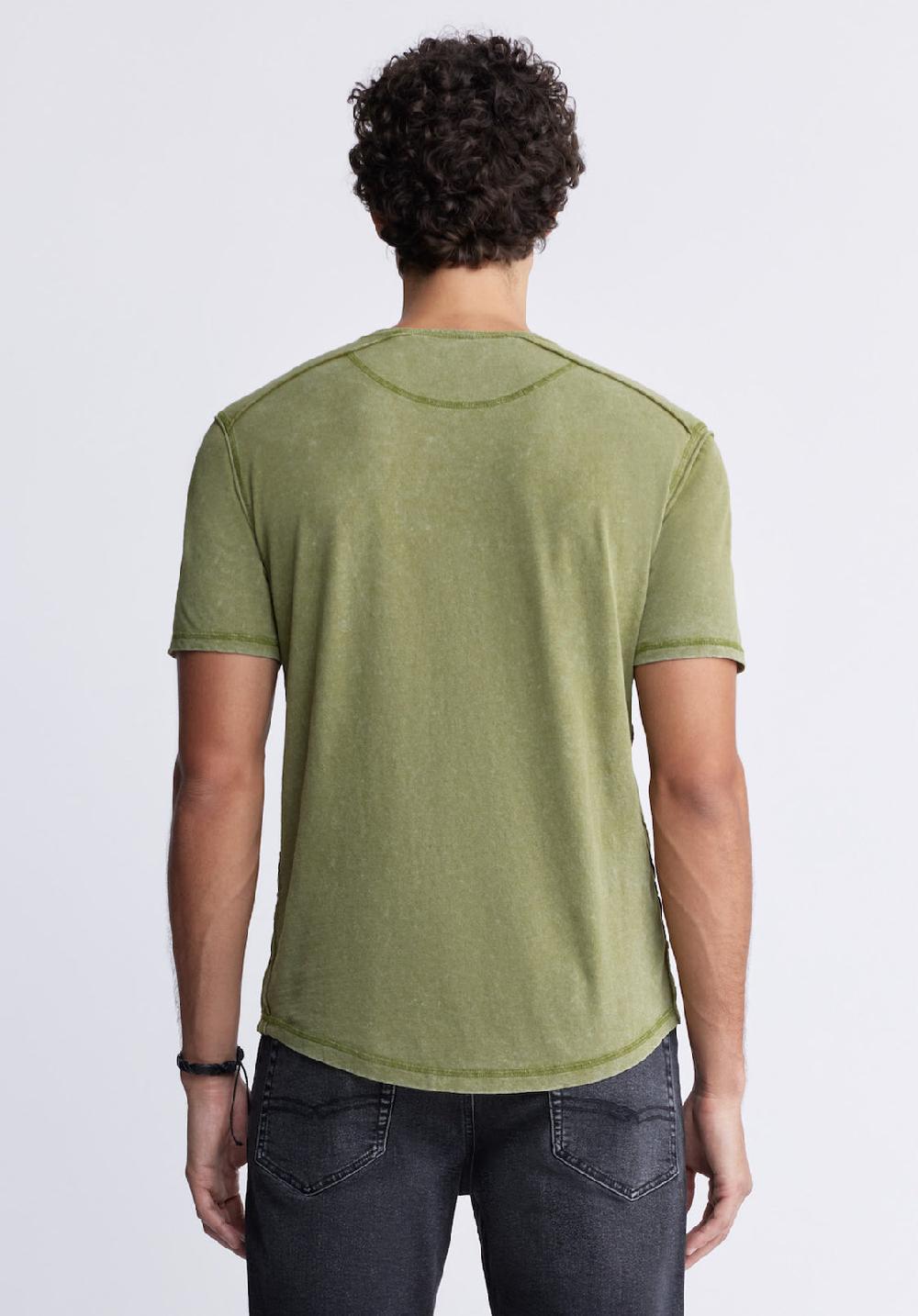 Buffalo David Bitton Kitte Men's Henley T-shirt In Green