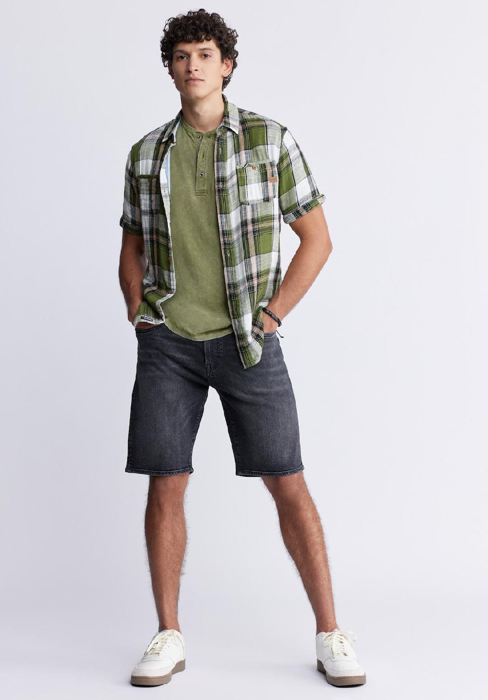 Buffalo David Bitton Kitte Men's Henley T-shirt In Green