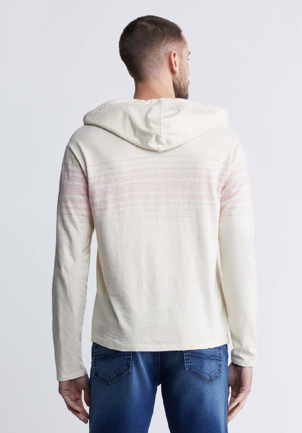 Buffalo David Bitton Kupid Men's Striped Hoodie In Whitecap Grey