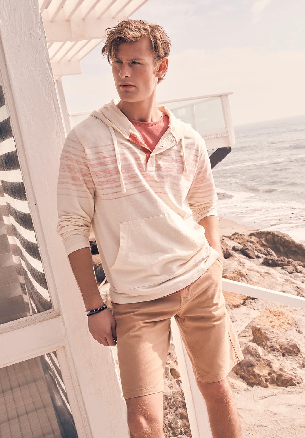 Buffalo David Bitton Kupid Men's Striped Hoodie In Whitecap Grey