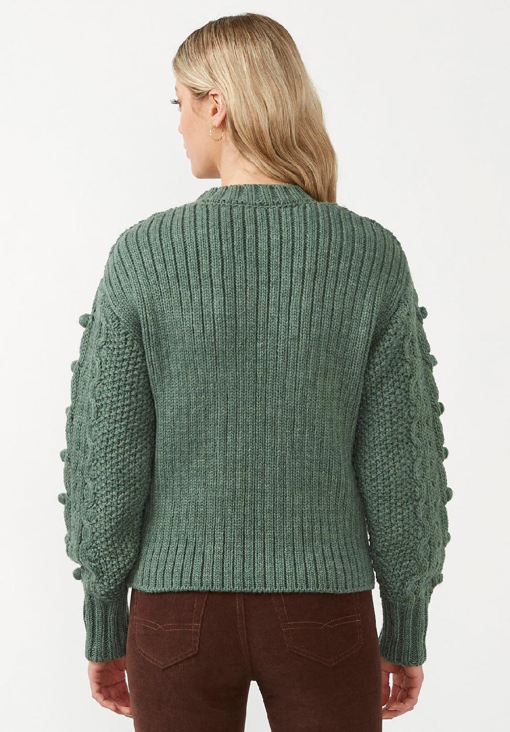 Buffalo David Bitton Larsa Women's Crew Neck Sweater In Dark Green