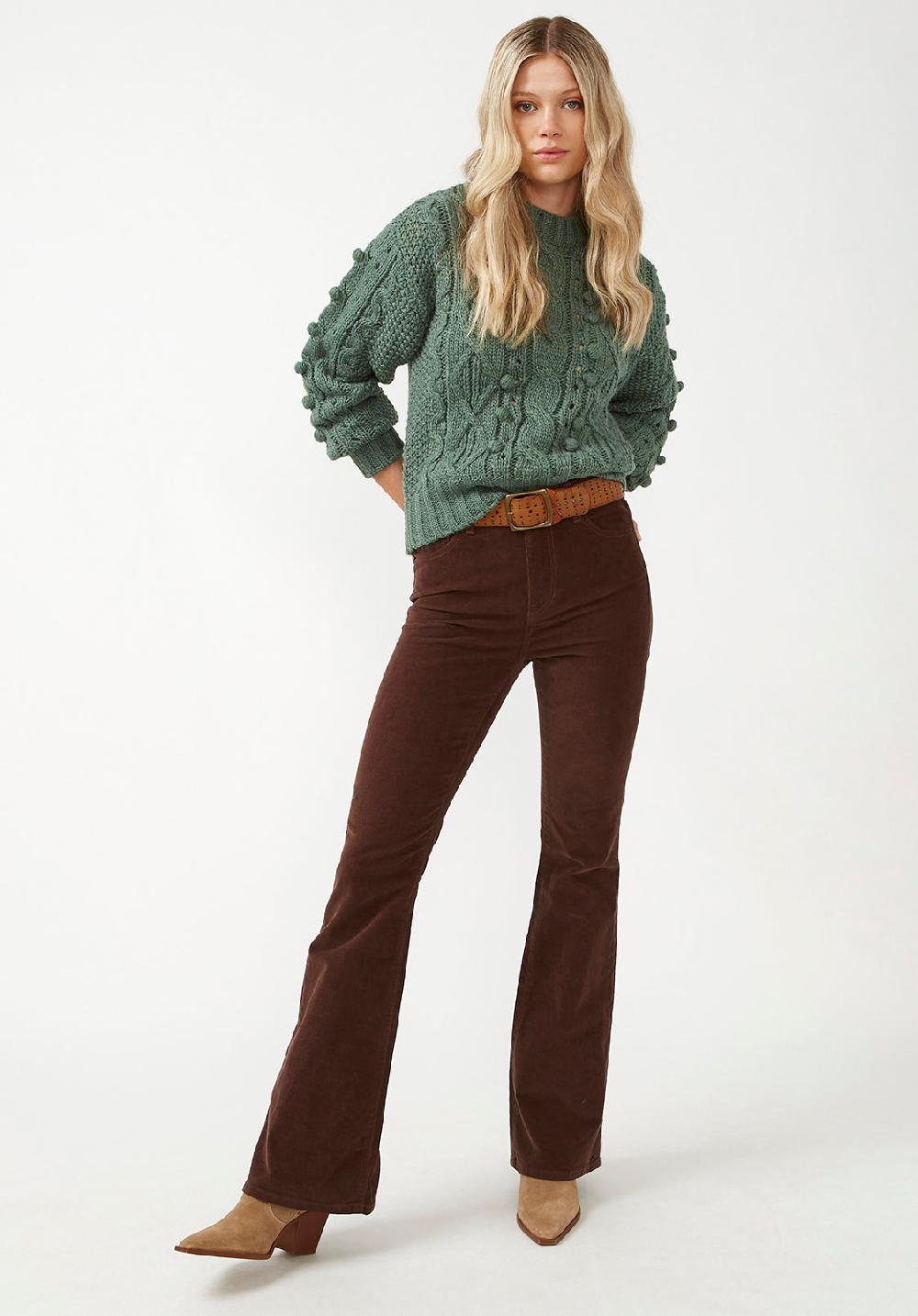 Buffalo David Bitton Larsa Women's Crew Neck Sweater In Dark Green