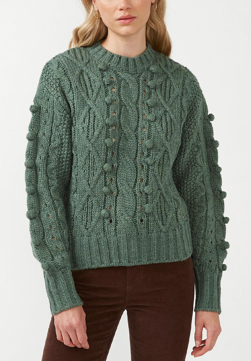 buffalo david bitton Larsa Women's Crew Neck Sweater in Dark Green