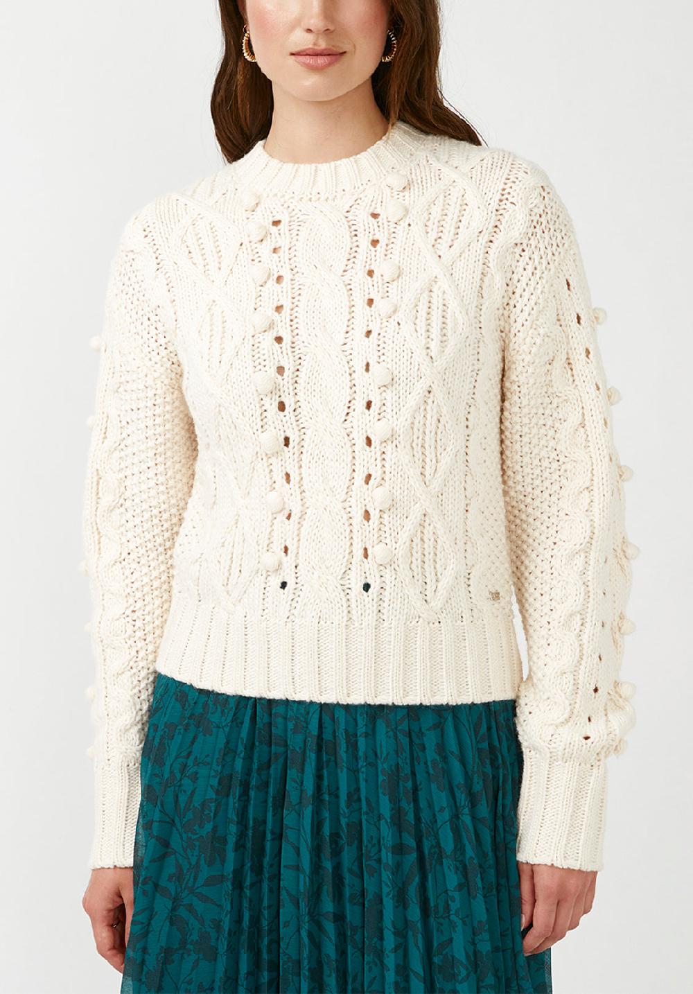 buffalo david bitton Larsa Women's Crew Neck Sweater in Ivory