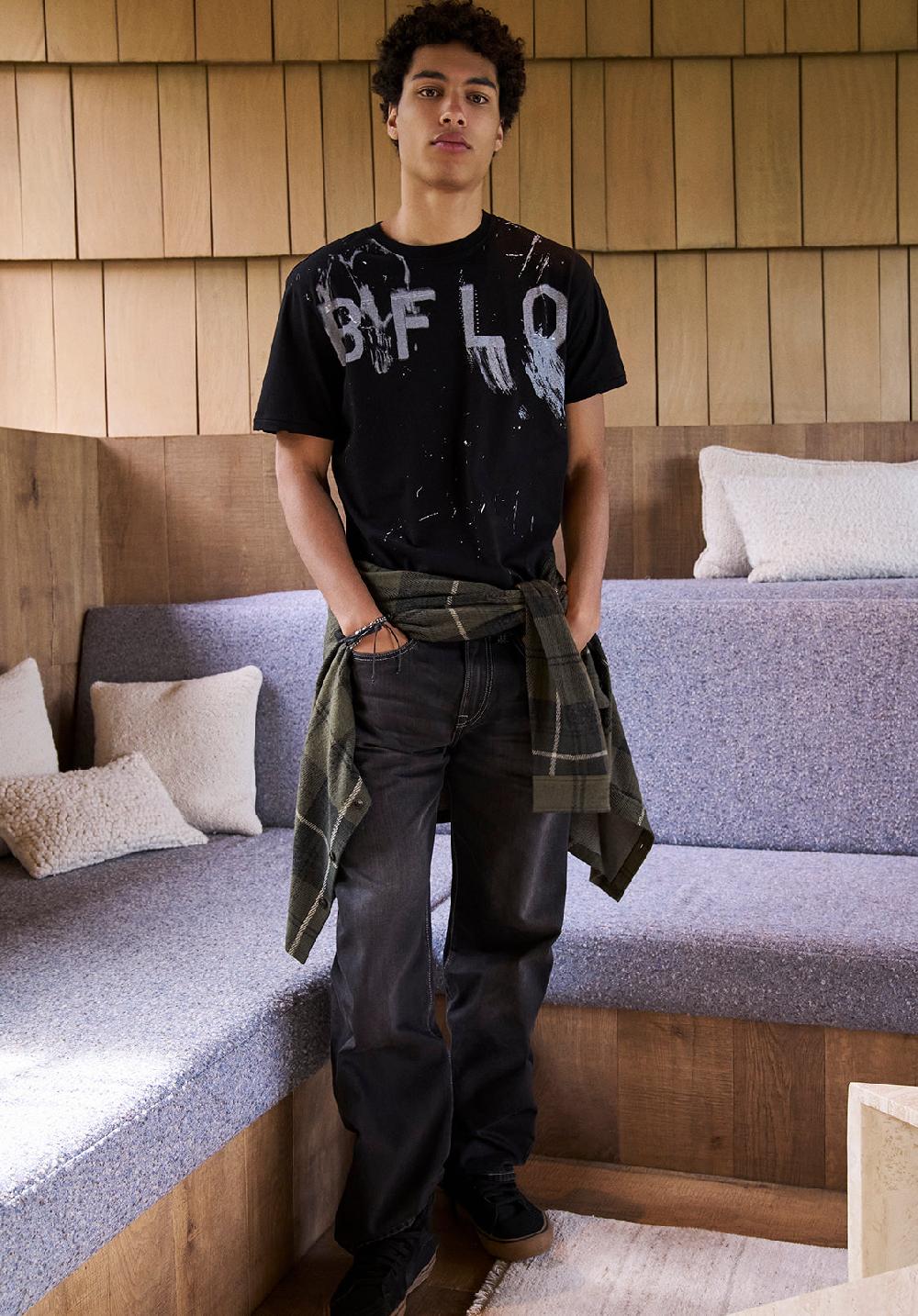 Buffalo David Bitton Loose Fit Matt Men's Jeans Vintage Sanded Black