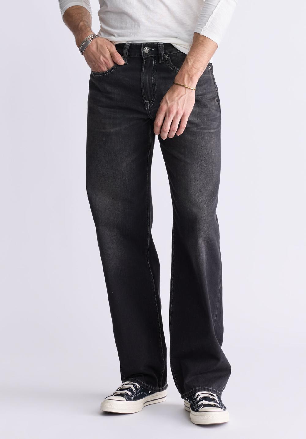 buffalo david bitton Loose Fit Matt Men's Jeans Vintage Sanded Black