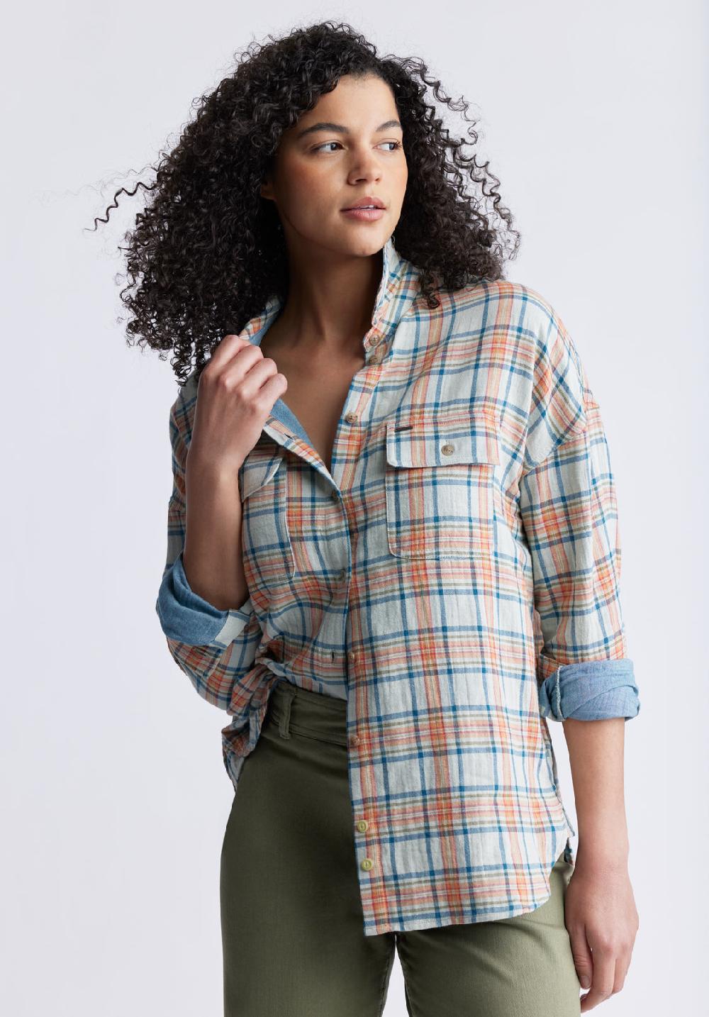 Buffalo David Bitton Malena Women’s Long Sleeve Plaid Shirt In Beige