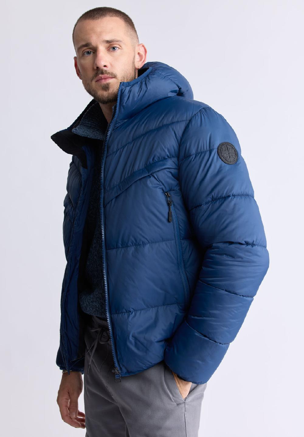 Buffalo David Bitton Manteau Matelassé Jerome Bleu Marin Pour Hommes - OBMEF006