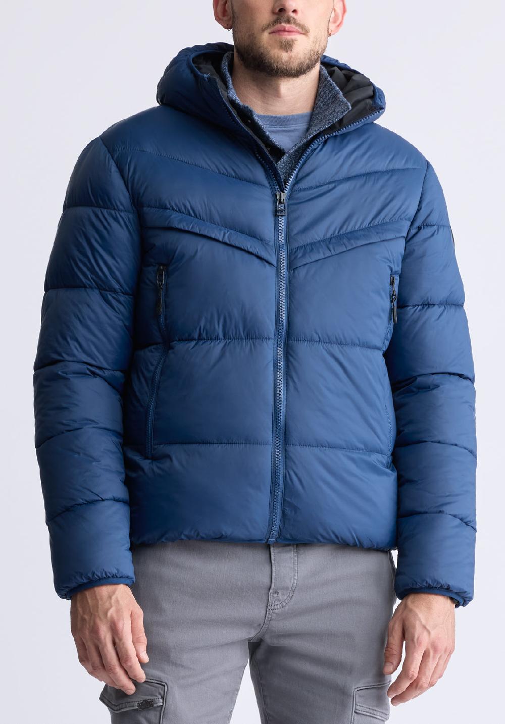 buffalo david bitton Manteau Matelassé Jerome Bleu Marin pour Hommes - OBMEF006