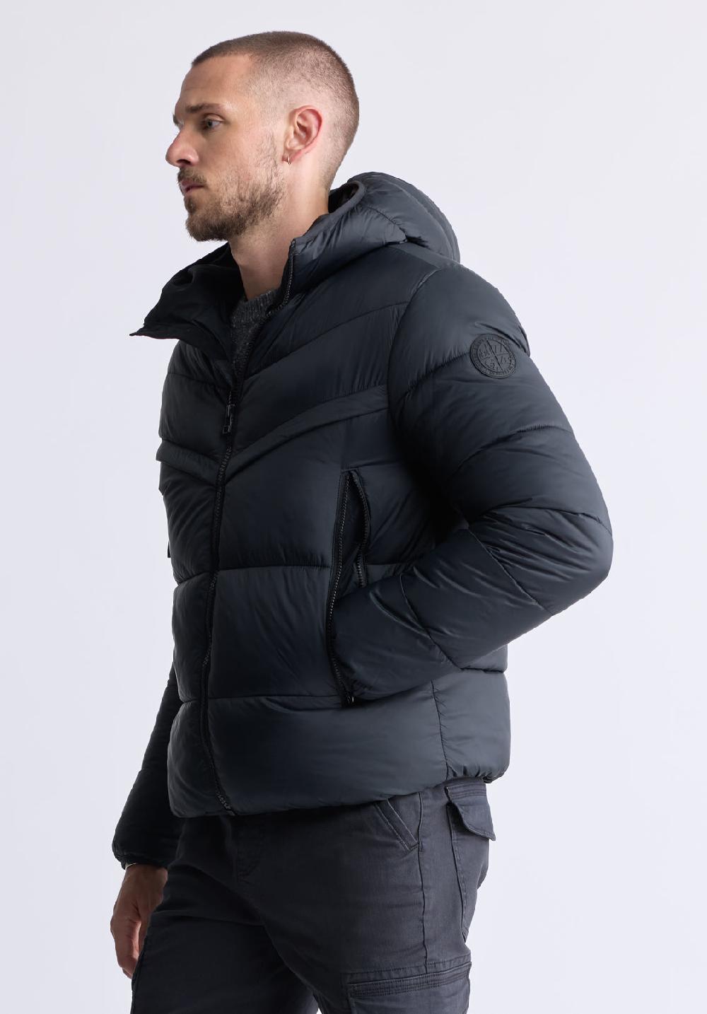 Buffalo David Bitton Manteau Matelassé Noir Jerome Pour Hommes - OBMEF006