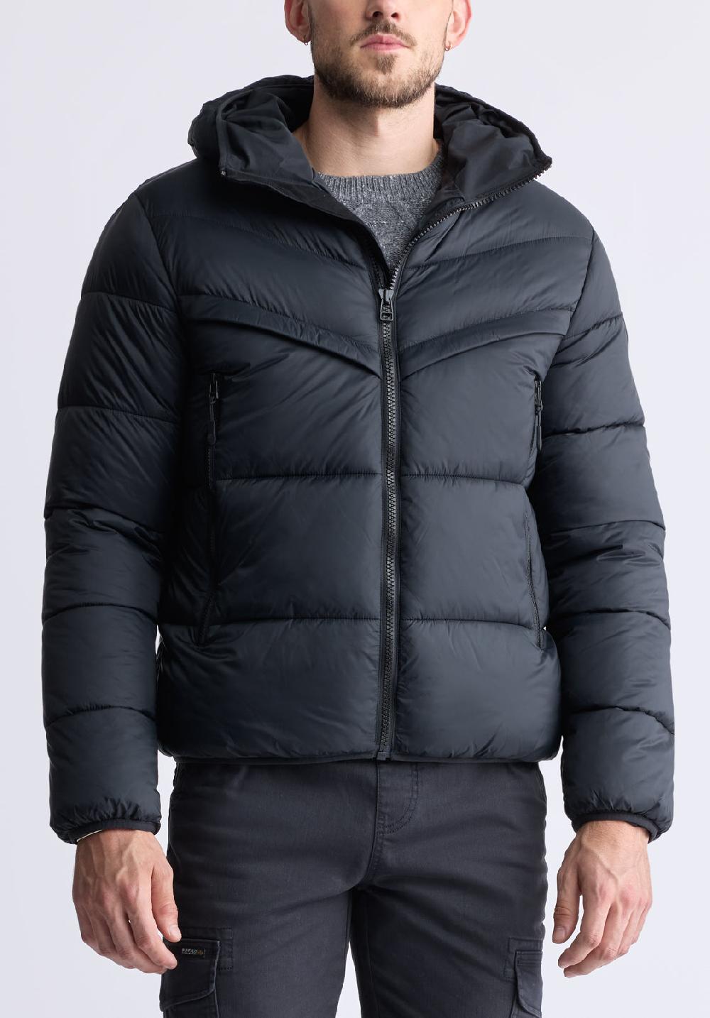 buffalo david bitton Manteau Matelassé Noir Jerome pour Hommes - OBMEF006