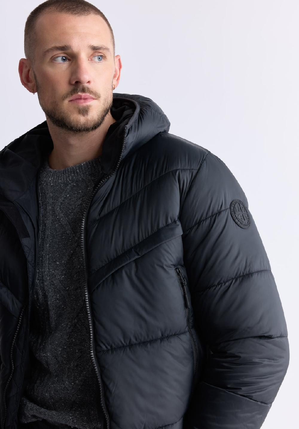 Buffalo David Bitton Manteau Matelassé Noir Jerome Pour Hommes - OBMEF006