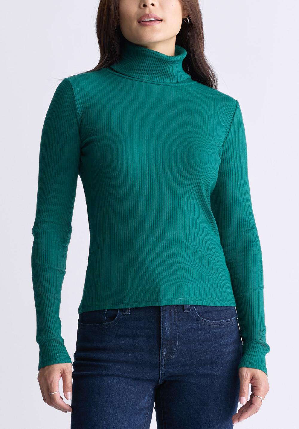 buffalo david bitton Mavra Women's Long-Sleeved Turtleneck Top Forest Green