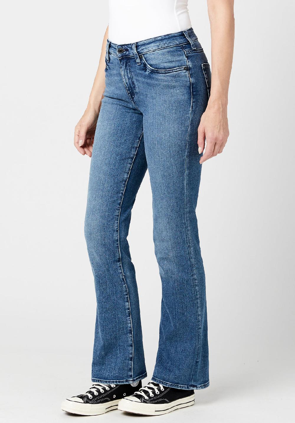 Buffalo David Bitton Mid Rise Bootcut Queen Women's Jeans In Whiskered And Sanded Blue