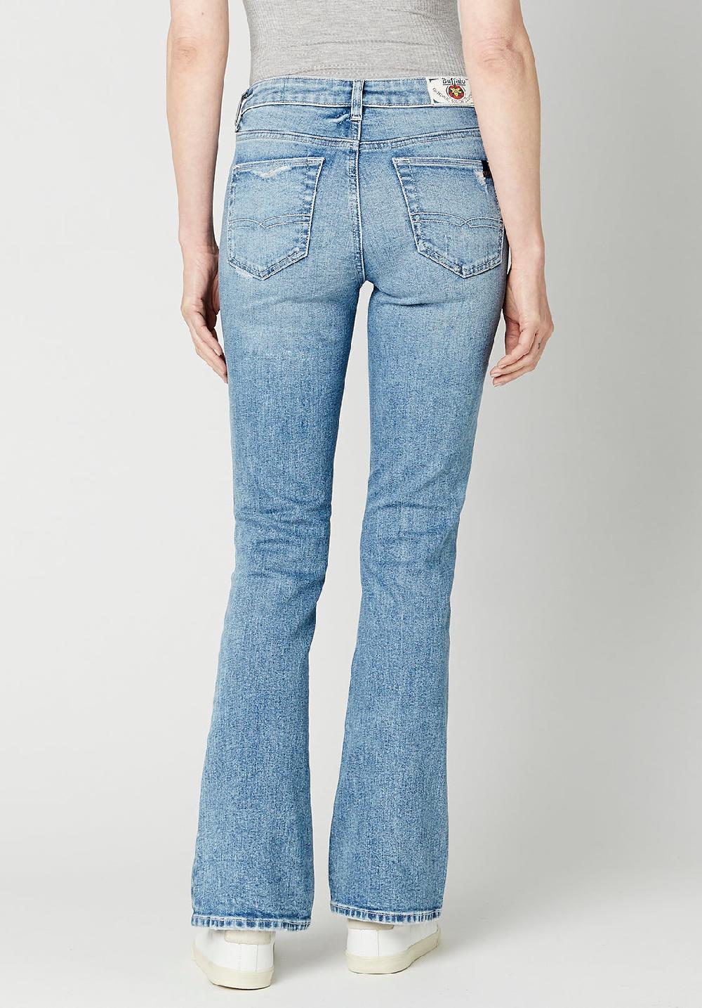 Buffalo David Bitton Mid Rise Bootcut Queen Women's Jeans In Worn Blue