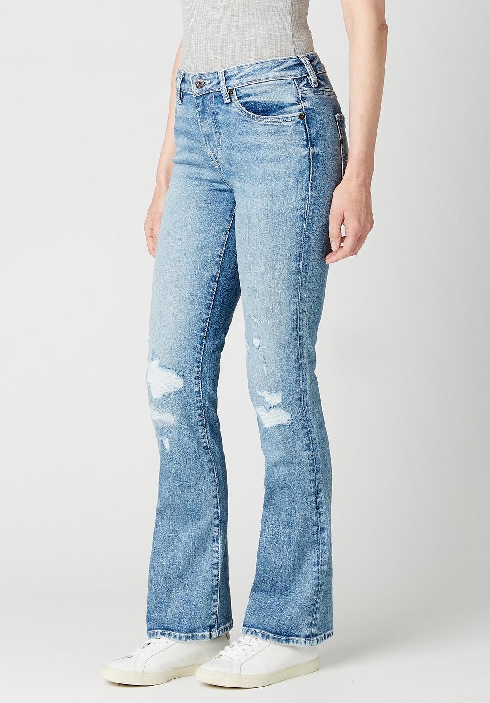 Buffalo David Bitton Mid Rise Bootcut Queen Women's Jeans In Worn Blue