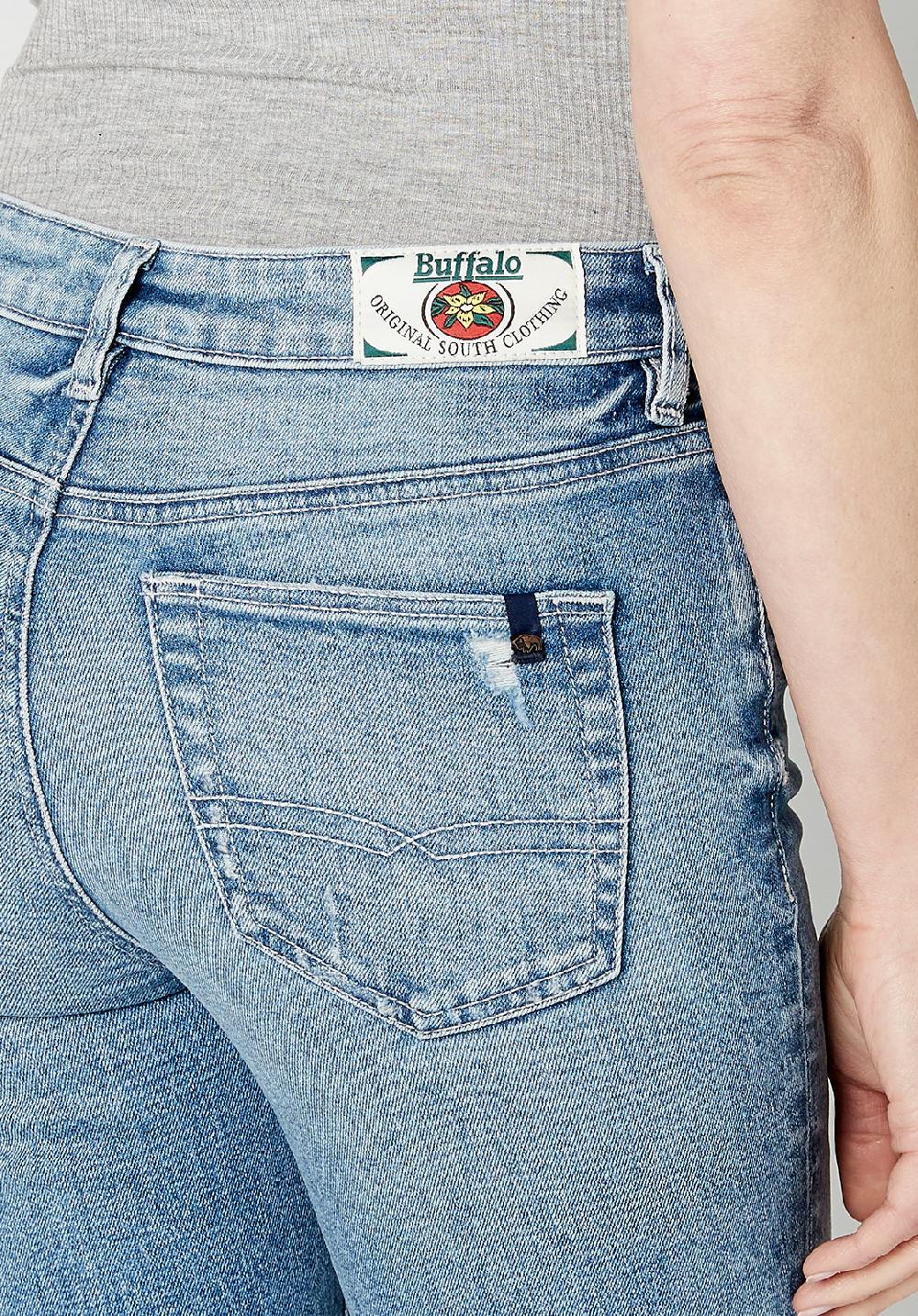 Buffalo David Bitton Mid Rise Bootcut Queen Women's Jeans In Worn Blue