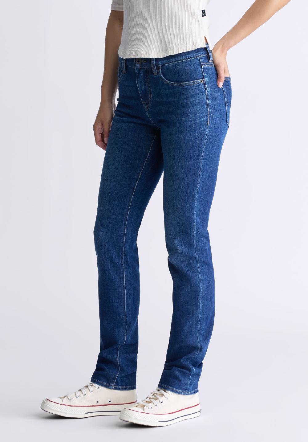 Buffalo David Bitton Mid Rise Slim Carrie Women's Jeans Contrasting Indigo